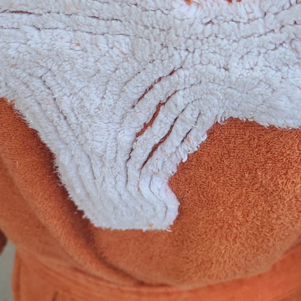 CANYON GROUP Damze‎ Chenille UT Texas Longhorns Orange Mens Belted Robe RARE 90s